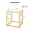 Costway 19.5'' Side Table Square Bedside Sofa Accent Coffee Table with Tempered Glass Top